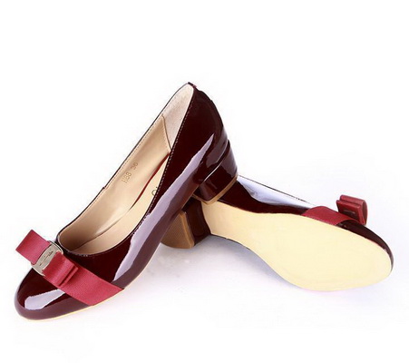 Ferragamo Shallow mouth Block heel Shoes Women--031